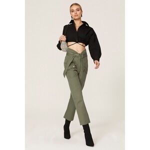 Marissa Webb Collection Revolve Thomas Utility Canvas Pant Military Green 4 Belt